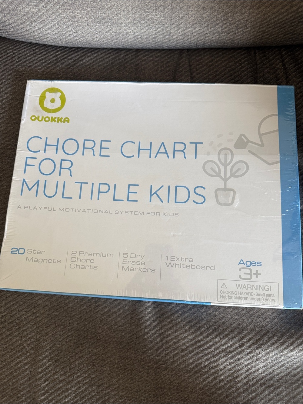 Blue & White Chore Chart for Multiple Kids - Magnetic Reward System
